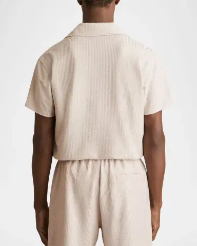 Reiss Men 's Textured Knit Camp Shirt | Thumbnail 3 Reiss Men 's Textured Knit Camp Shirt | Thumbnail 3