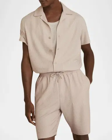Reiss Men 's Textured Knit Camp Shirt | Thumbnail 4 Reiss Men 's Textured Knit Camp Shirt | Thumbnail 4