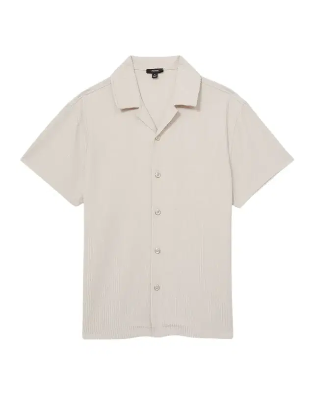 Men 's Textured Knit Camp Shirt