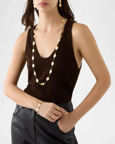 Marco Bicego 18K Gold Lunaria Long Necklace with Diamond Accents | Thumbnail 5