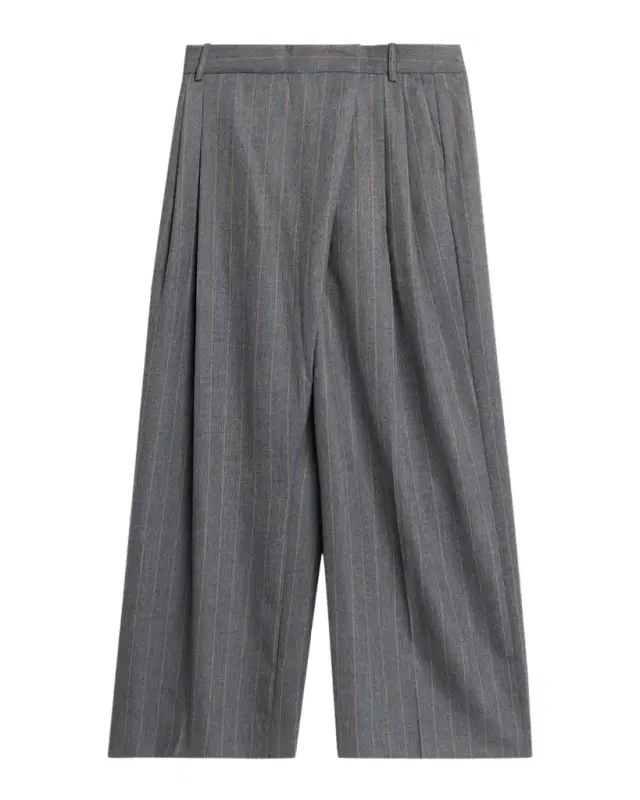 Pinstripe Brushed Wool Cross-Over Trousers