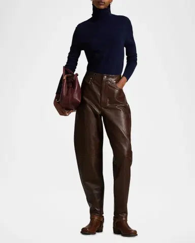 Polo Ralph Lauren Curved Tapered Leather Pants | Thumbnail 2 Polo Ralph Lauren Curved Tapered Leather Pants | Thumbnail 2