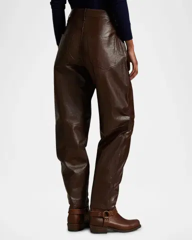 Polo Ralph Lauren Curved Tapered Leather Pants | Thumbnail 3 Polo Ralph Lauren Curved Tapered Leather Pants | Thumbnail 3