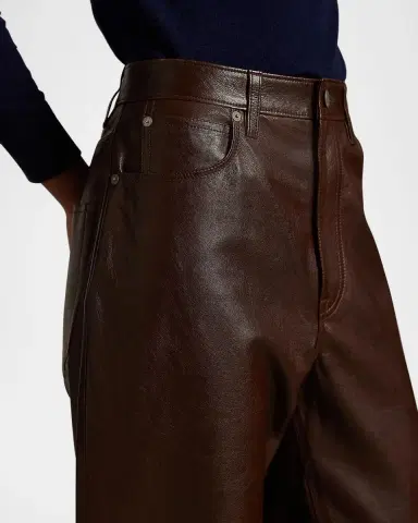Polo Ralph Lauren Curved Tapered Leather Pants | Thumbnail 5 Polo Ralph Lauren Curved Tapered Leather Pants | Thumbnail 5