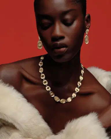 Marco Bicego 18K Gold Lunaria Two-Drop Earrings with Diamonds | Thumbnail 2