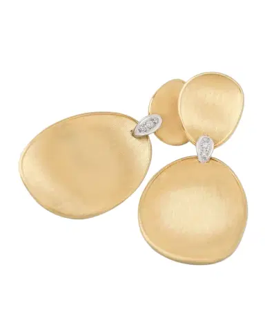 Marco Bicego 18K Gold Lunaria Two-Drop Earrings with Diamonds | Thumbnail 1