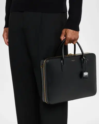 Saint Laurent Men's Sac De Jour Large Slim Briefcase in Smooth Leather | Thumbnail 2 Saint Laurent Men's Sac De Jour Large Slim Briefcase in Smooth Leather | Thumbnail 2