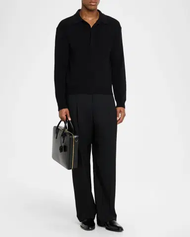 Saint Laurent Men's Sac De Jour Large Slim Briefcase in Smooth Leather | Thumbnail 5 Saint Laurent Men's Sac De Jour Large Slim Briefcase in Smooth Leather | Thumbnail 5