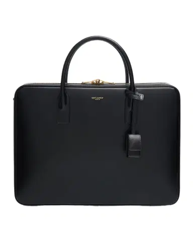 Saint Laurent Men's Sac De Jour Large Slim Briefcase in Smooth Leather | Thumbnail 1 Saint Laurent Men's Sac De Jour Large Slim Briefcase in Smooth Leather | Thumbnail 1
