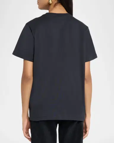 Ganni Cotton-Jersey Crewneck Logo Tee | Thumbnail 3