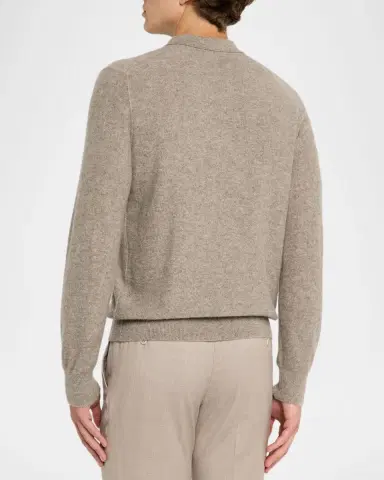 Vince Men 's Boiled Cashmere Polo Shirt | Thumbnail 2