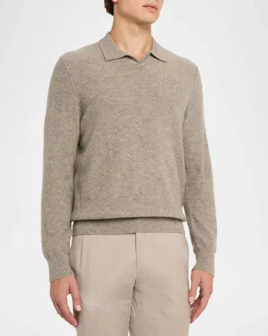 Vince Men 's Boiled Cashmere Polo Shirt | Thumbnail 3