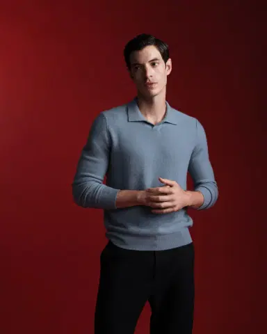 Vince Men 's Boiled Cashmere Polo Shirt | Thumbnail 4