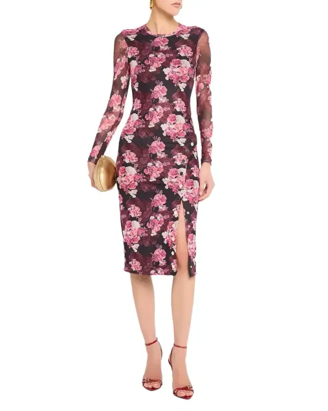 Monique Floral Bodycon Midi Dress