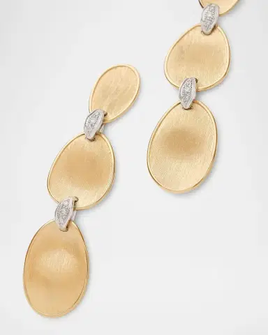 Marco Bicego 18K Gold Lunaria Three-Drop Earrings with Diamonds | Thumbnail 2 Marco Bicego 18K Gold Lunaria Three-Drop Earrings with Diamonds | Thumbnail 2