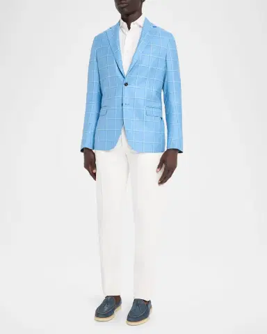Sartorio Men's Light Blue Large Windowpane Sport Coat | Thumbnail 2 Sartorio Men's Light Blue Large Windowpane Sport Coat | Thumbnail 2