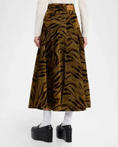 Ganni Tiger-Print Denim maxi Skirt | Thumbnail 3 Ganni Tiger-Print Denim maxi Skirt | Thumbnail 3