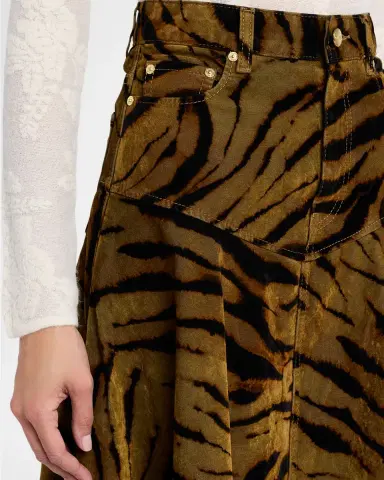 Ganni Tiger-Print Denim maxi Skirt | Thumbnail 5 Ganni Tiger-Print Denim maxi Skirt | Thumbnail 5