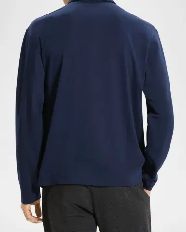 Theory Men's City Cotton Long-Sleeve Polo Shirt | Thumbnail 2