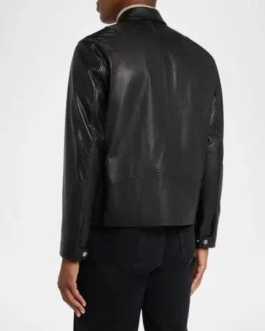 Rag & Bone Men 's Melrose Full-Zip Leather Jacket | Thumbnail 2