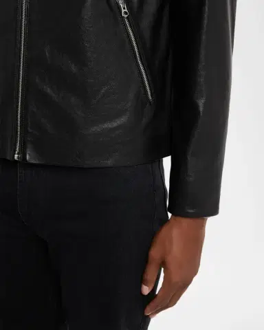 Rag & Bone Men 's Melrose Full-Zip Leather Jacket | Thumbnail 4
