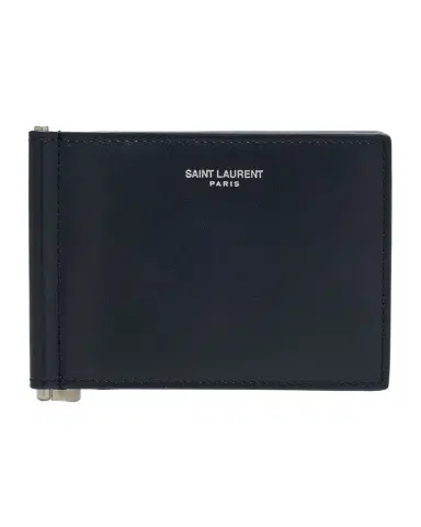 Saint Laurent Men's Paris Bill Clip Wallet in Grain de Poudre Leather | Thumbnail 1