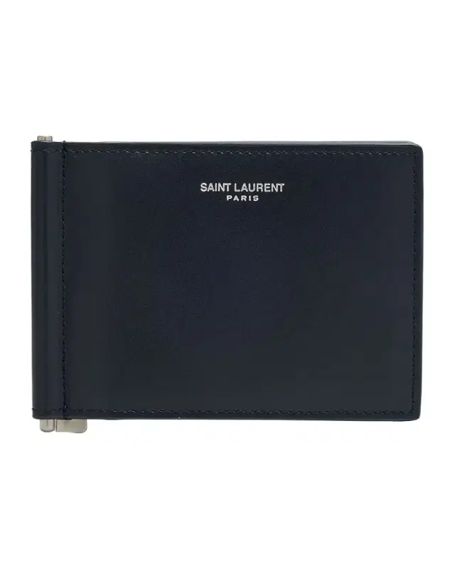 Saint Laurent Men 's  Paris Bill Clip Wallet in Grain de Poudre Leather