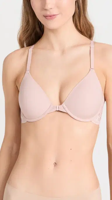 Natori Lush Front Close Contour Underwire Bra Rose Beige/Warm White 38B | Thumbnail 5
