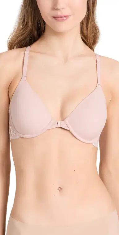 Natori Lush Front Close Contour Underwire Bra Rose Beige/Warm White 38B | Thumbnail 1