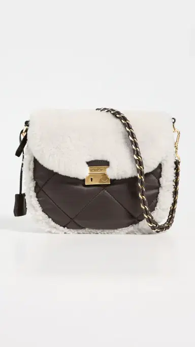 MZ Wallace Crosby Lock Saddle Bag Shearling/Walnut One Size | Thumbnail 2 MZ Wallace Crosby Lock Saddle Bag Shearling/Walnut One Size | Thumbnail 2