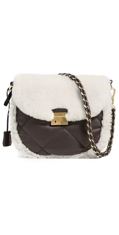 MZ Wallace Crosby Lock Saddle Bag Shearling/Walnut One Size | Thumbnail 1 MZ Wallace Crosby Lock Saddle Bag Shearling/Walnut One Size | Thumbnail 1