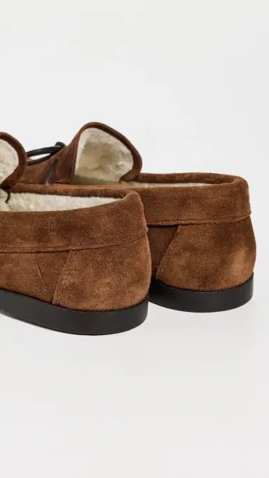 MANEBI Fleece Lined Moccasin Slippers Tobacco 43 | Thumbnail 3