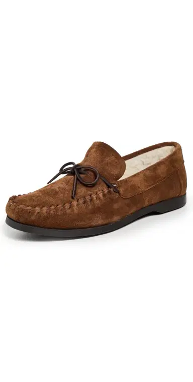 MANEBI Fleece Lined Moccasin Slippers Tobacco 43 | Thumbnail 1