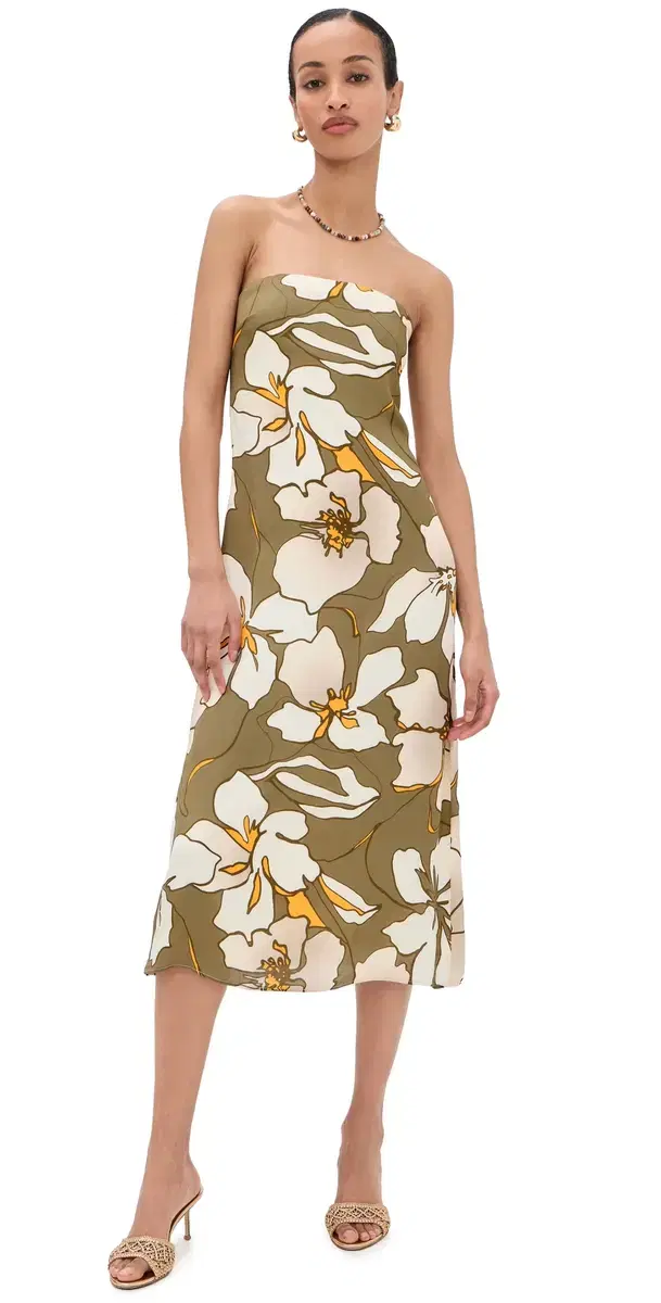 Kamilla Strapless Dress Safari Floral