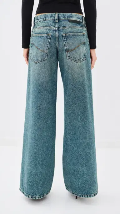 Stella McCartney Laced Denim Wide Leg Jeans | Thumbnail 4 Stella McCartney Laced Denim Wide Leg Jeans | Thumbnail 4