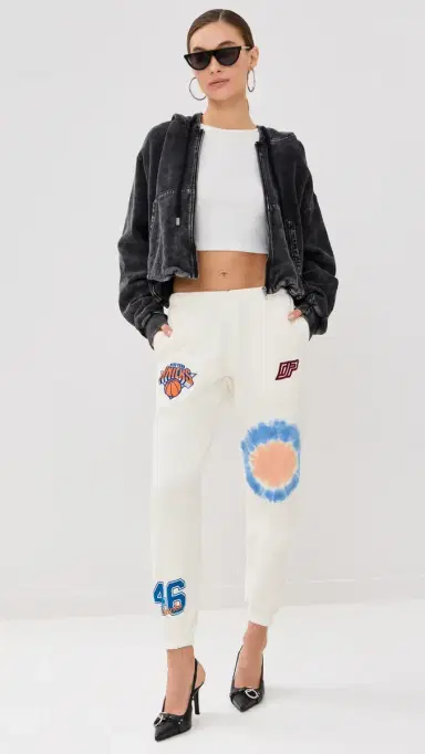 DANNIJOPRO NY Knicks Bullseye Sweatpants White | Thumbnail 5