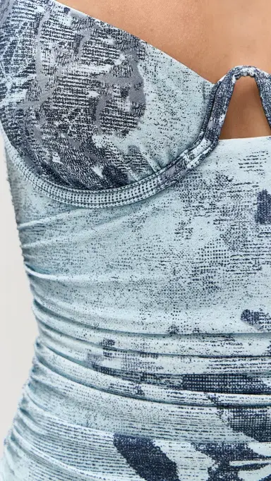 SIMKHAI Laine Ruched One Piece Sky Floral | Thumbnail 6 SIMKHAI Laine Ruched One Piece Sky Floral | Thumbnail 6
