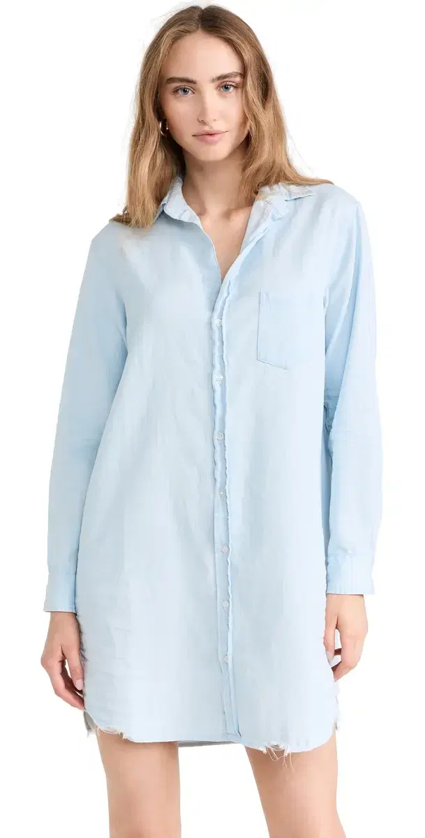 Mary Button Up Dress Classic Blue Wash