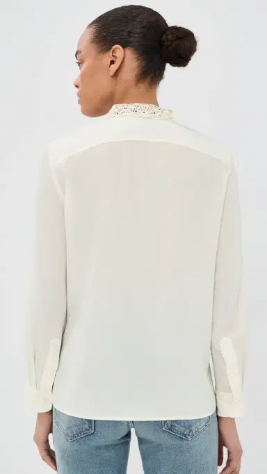 Nili Lotan Zola Lace ilk Shirt | Thumbnail 3 Nili Lotan Zola Lace ilk Shirt | Thumbnail 3