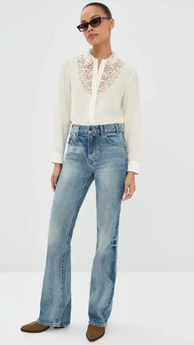 Nili Lotan Zola Lace ilk Shirt | Thumbnail 5 Nili Lotan Zola Lace ilk Shirt | Thumbnail 5