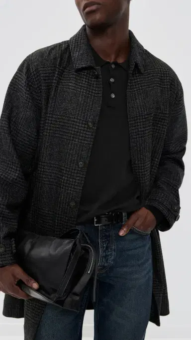 Madewell Cotton Long Sleeve Polo Jet Black | Thumbnail 5
