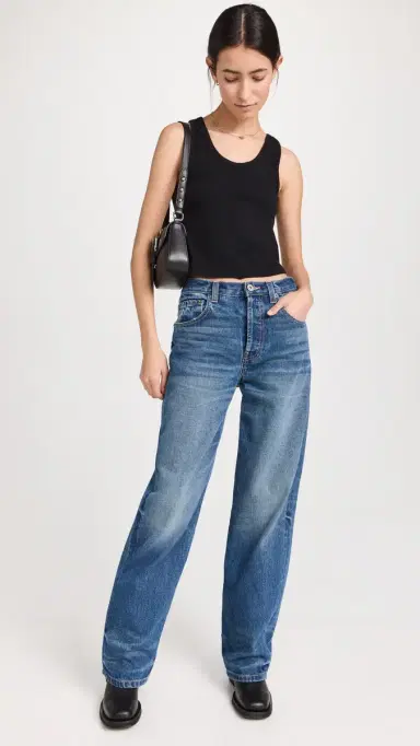 perfectwhitetee Blondie Structured Rib Bra Friendly Tank True Black | Thumbnail 5