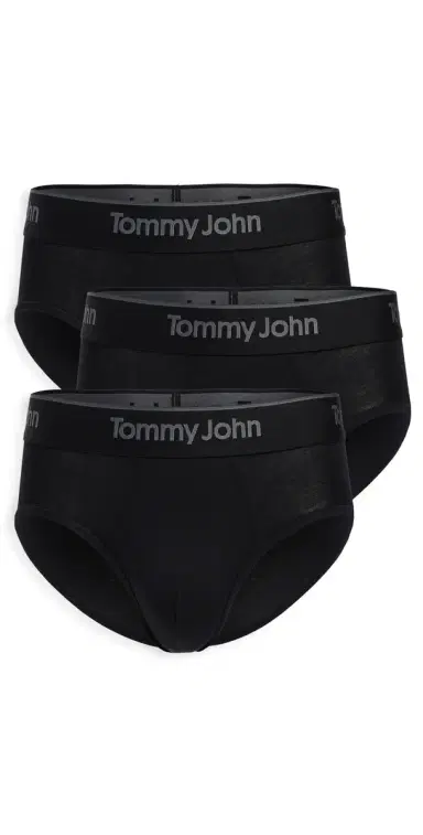 Tommy John econd kin Briefs 3 Pack Black | Thumbnail 1