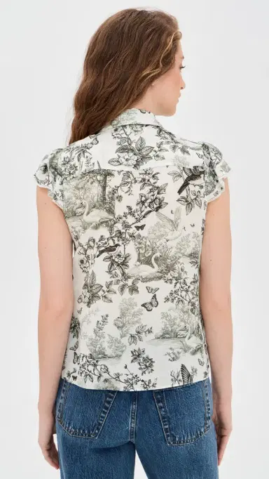 ALICE + OLIVIA Minda Ruffle Blouse Daybreak | Thumbnail 3