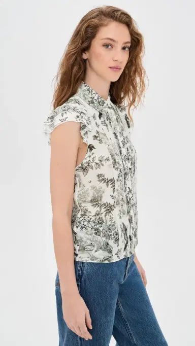 ALICE + OLIVIA Minda Ruffle Blouse Daybreak | Thumbnail 4