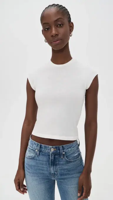 SLVRLAKE Cap Sleeve Tee Natural White L | Thumbnail 2