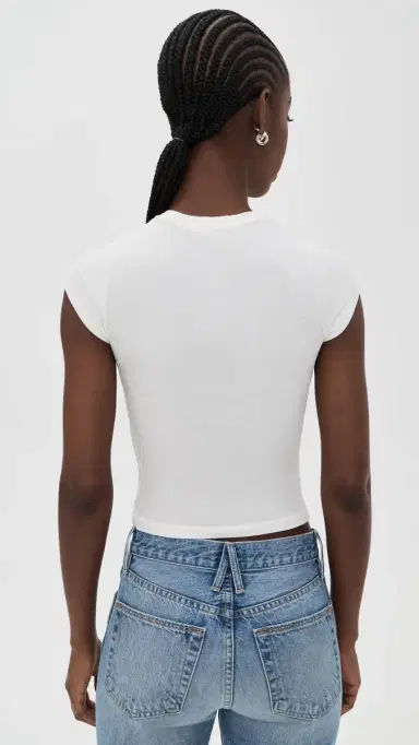 SLVRLAKE Cap Sleeve Tee Natural White L | Thumbnail 3