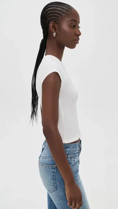 SLVRLAKE Cap Sleeve Tee Natural White L | Thumbnail 4