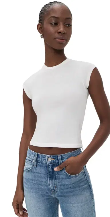 SLVRLAKE Cap Sleeve Tee Natural White L | Thumbnail 1