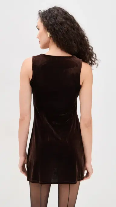LE BOP Della Velvet Mini Dress Brown | Thumbnail 3